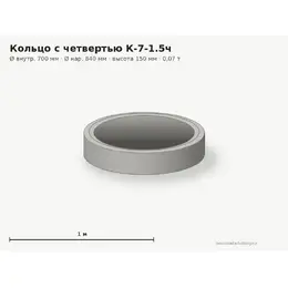 Бетонное кольцо с замком (четвертью) К-7-1.5ч (0.7 м)
