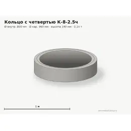 Бетонное кольцо с замком (четвертью) К-8-2.5ч (0.8 м)
