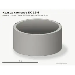 Бетонное кольцо КС 12-6 (1.2 м)