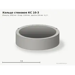 Бетонное кольцо КС 10-3 (1.0 м)
