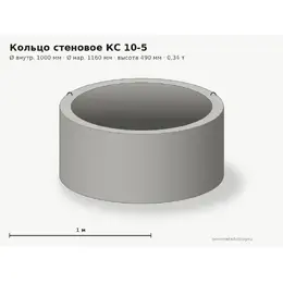 Бетонное кольцо КС 10-5 (1.0 м)