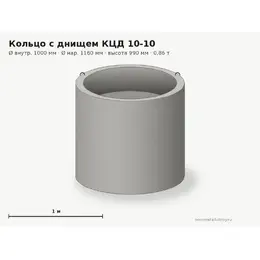 Бетонное кольцо с монолитным дном КЦД 10-10 (1.0 м)