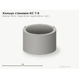 Бетонное кольцо КС 7-5 (0.7 м)